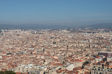 Fototapeta premium Bird view of the city Marseille, France