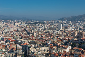 Obraz premium Bird view of the city Marseille, France