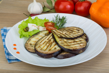 Grilled aubergine