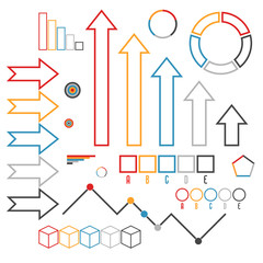 Set of infographics elements. Outline