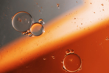 Oil drops on a water surface