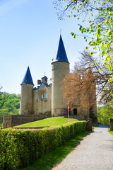 Castle of Veves during day in summer, Belgium