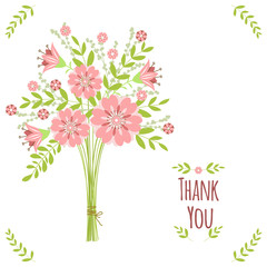 Obraz premium Greeting card with flowers.