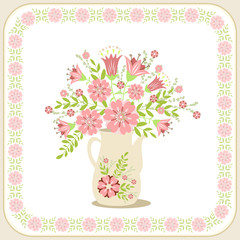 Greeting card with flowers.