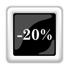 20 percent discount icon