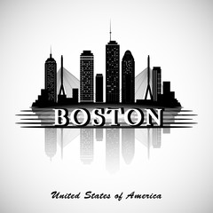 Fototapeta premium Boston skyline. City silhouette