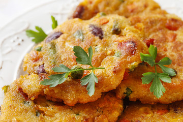 Potato pancakes with vegetables
