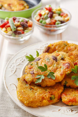 Potato pancakes with vegetables