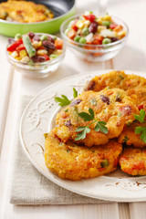 Potato pancakes with vegetables