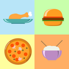 Flat food icons