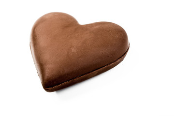a picture of chocolate hearth isolated on white background