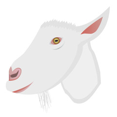 Vector cartoon portrait of small goat