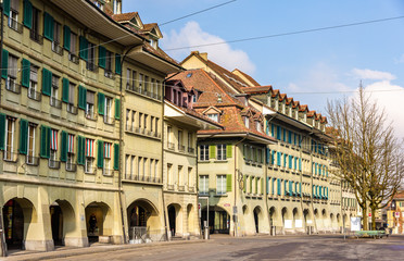 Fototapeta premium Buildings on Waisenhausplatz in Bern - Switzerland