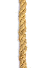 closeup jute rope on white background