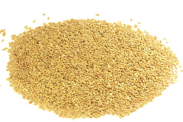 flax seed closeup in pure white background