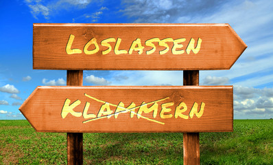 Strassenschild 33 - Loslassen