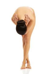 Fototapeten Young slim nude woman bows © Piotr Marcinski