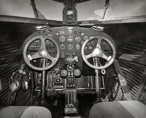Old airplane cockpit