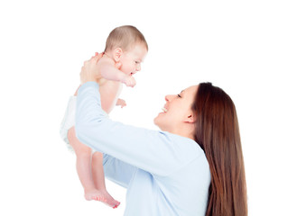 Nice moment of a mother with her baby