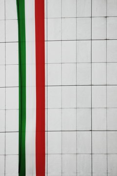 Italian flag on white tales