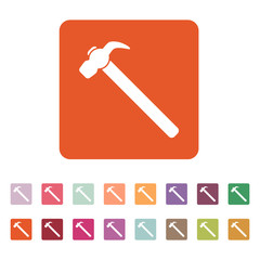 The hammer icon. Hammer symbol. Flat