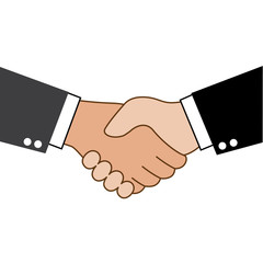 handshake cartoon, business concept, vector