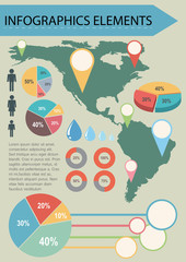 Obraz premium An infographics with a map