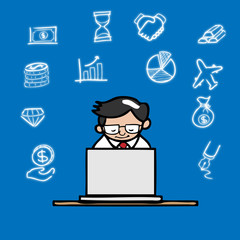 Businessman working with computer