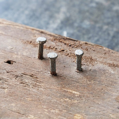 rusty nails in wood