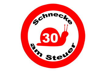 Schnecke am Steuer / Aufkleber / Autoaufkleber