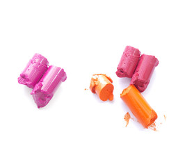 lipsticks isolated on white background