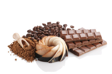 chocolate dessert, coffee, chocolate, kako powder and coffee bea