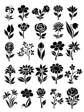 vector set of flower icons