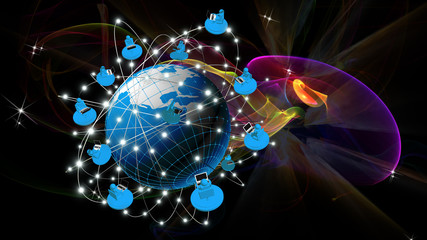 The technology Internet  of global business