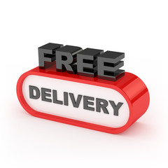 Free Delivery Sign On White Background