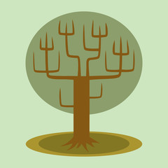 Green tree with trunk and branches