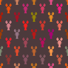 seamless background with sea food and products