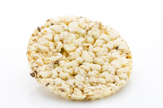 Corn crackers on the isolated white background.