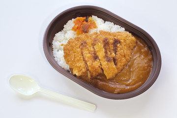 Japanese traditional food curry rice with fried pork