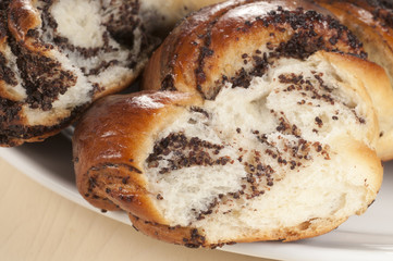 Home sweet roll with poppyseeds