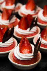 strawberry dessert in mini plate.