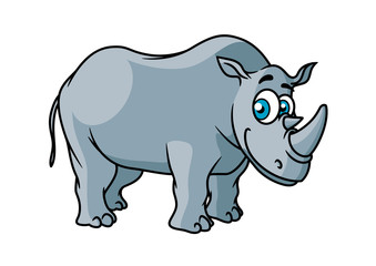 Cartoon grey rhino character