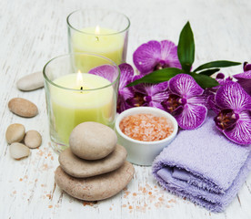 Candles, orcids and towels