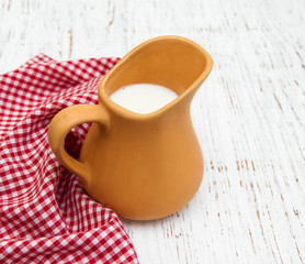 milk in pitcher