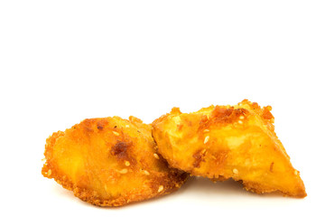 Thailand style fries on white background.