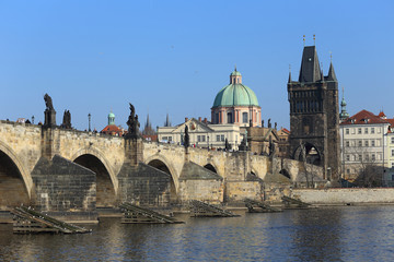 Fototapeta na wymiar Prague Old Town with Charles Bridge, Czech Republic