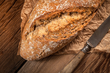 Fresh loaf of bread.