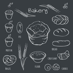 Set of elements for the bakery.