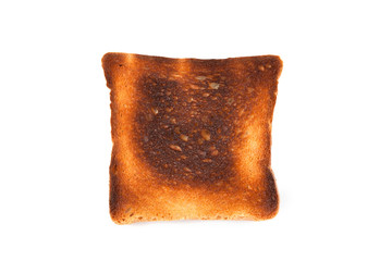 Isolated burnt toast