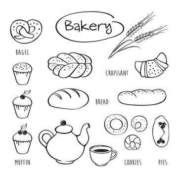Set of elements for the bakery.